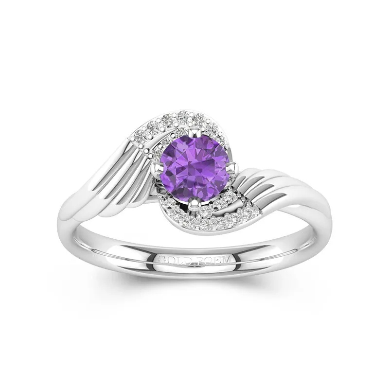 Art Deco Engagement Rings For Her Angel Wing Bypass Ring 14K White Gold