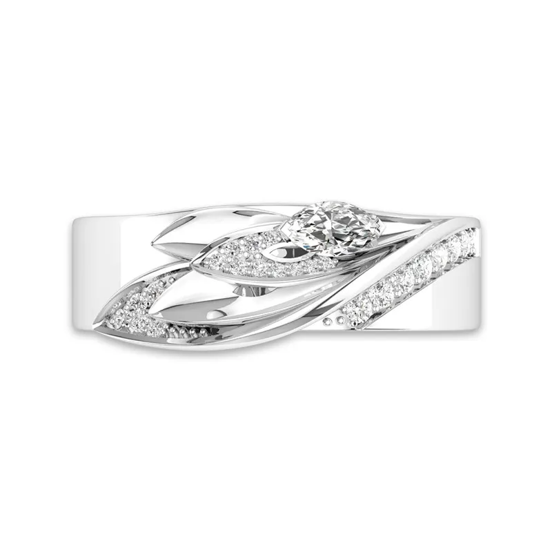 Unique Wedding Bands Angel Wing Wedding Rings 14K White Gold