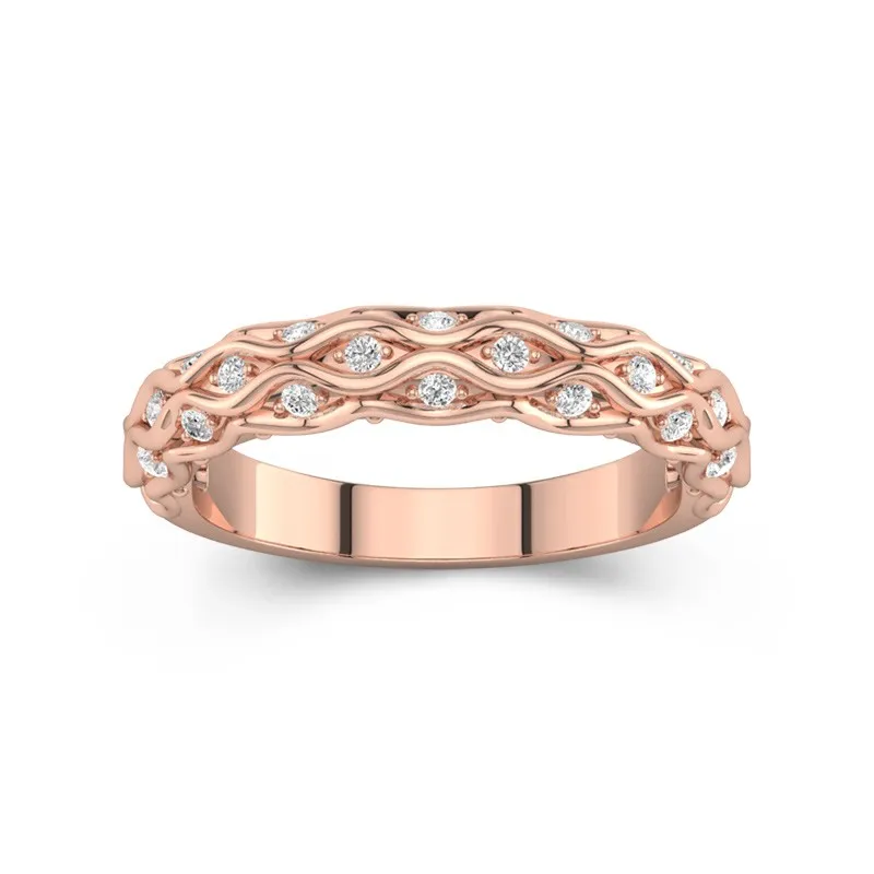 Unique Infinity Stackable Wedding Bands For Women 14K Rose Gold