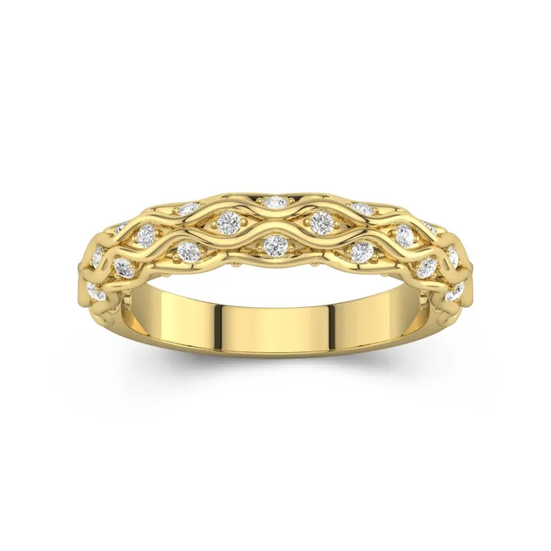 Unique Infinity Stackable Wedding Bands For Women 14K Yellow Gold