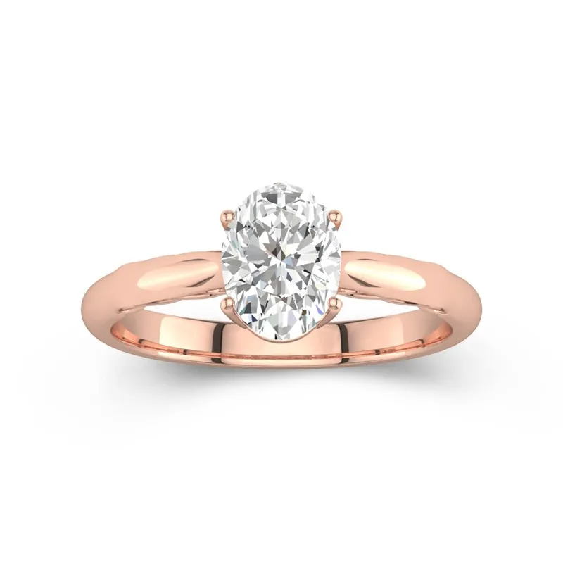 1.5 CT Oval Cut Moissanite Solitaire Infinity Engagement Ring 14K Rose Gold