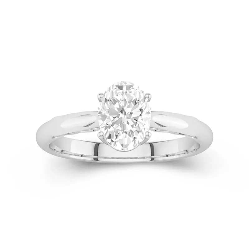 1.5 CT Oval Cut Moissanite Solitaire Infinity Engagement Ring 14K White Gold