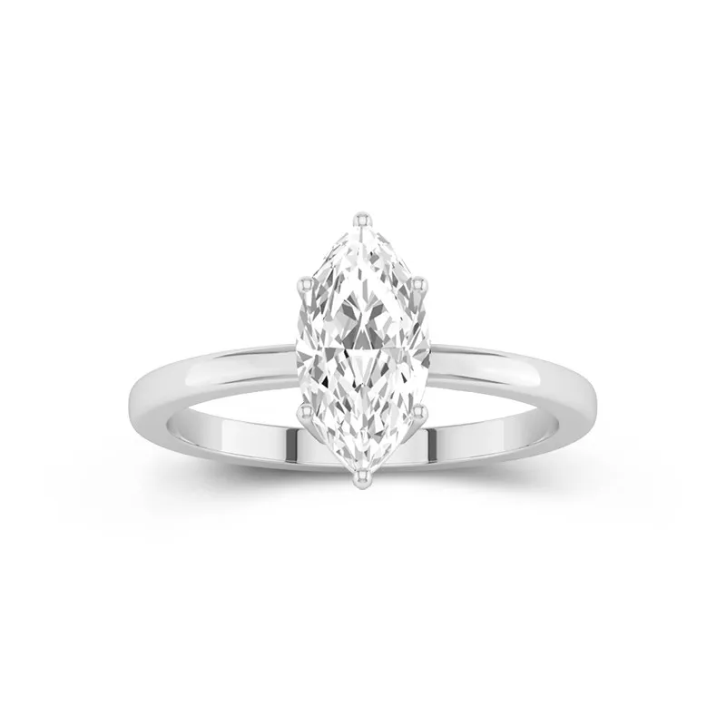 2 CT Marquise Cut Moissanite 6 Prong Solitaire Engagement Ring 14K White Gold