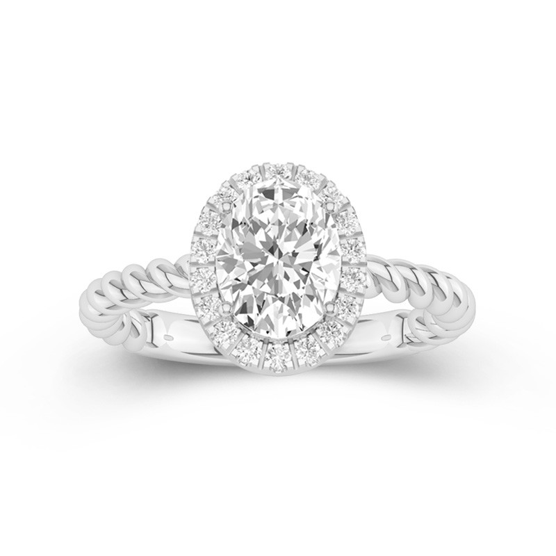 Jolie Contemporary Round Halo Rope Diamond Engagement Ring – Louis Martin  Jewelers - Rockefeller Center - NYC