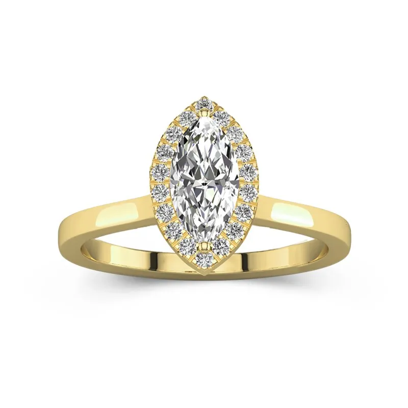 1 CT Marquise Cut Moissanite Solitaire Engagement Ring Classic Style 14K Yellow Gold