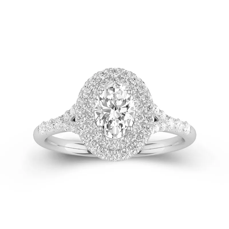 Oval Cut 1 CT Moissanite Customize Engagement Ring For Women 14K White Gold