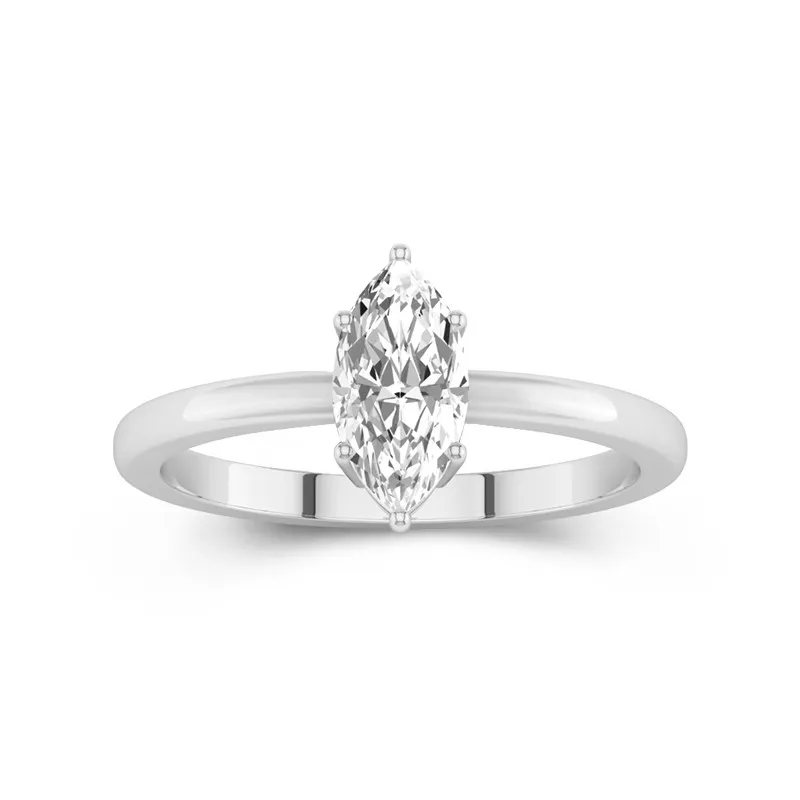 1 CT Marquise Cut Moissanite Solitaire Engagement Wedding Ring For Women 14K White Gold