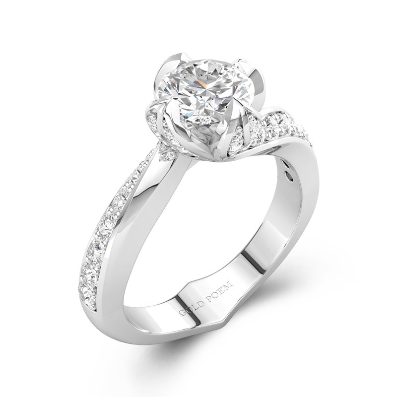 Cushion Cut Women's Engagement Ring Sterling Silver