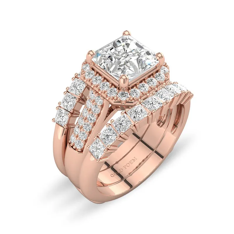 Wedding Engagement Ring Enhancer Rose Gold Plated Ring Guard for Women 5A  CZ Sz8 