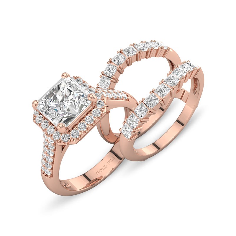 Buy 0.40 Carat (ctw) 14K Rose Gold Round Diamond Ladies Anniversary Wedding  Band Swirl Enhancer Guard Double Ring Online at Dazzling Rock