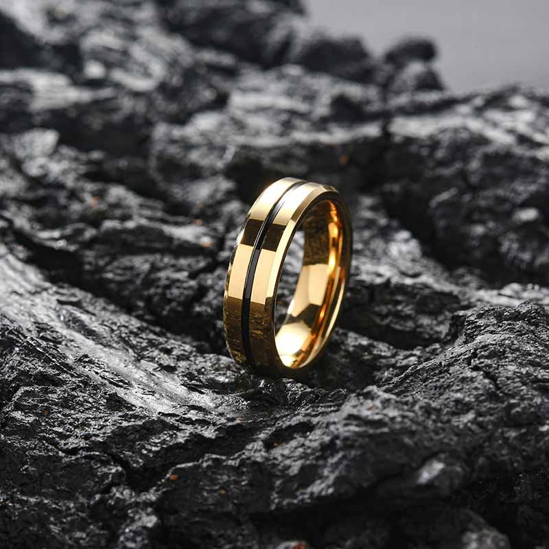 Titanium on sale ring gold